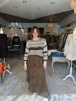 Alexia Suede Midi Skirt