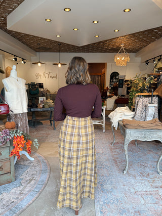 Rue Plaid Midi Skirt