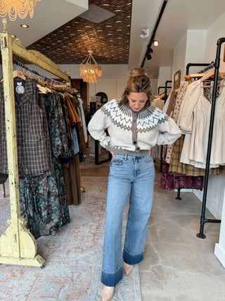 Sloane Wide Leg Cuffed Jean