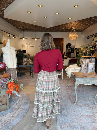 Wren Plaid Midi Skirt