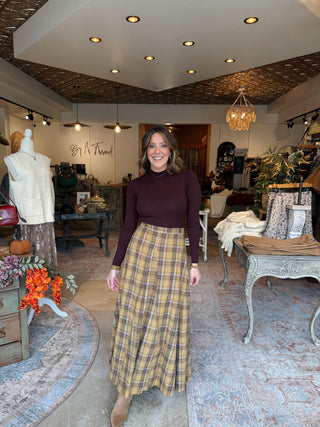 Rue Plaid Midi Skirt