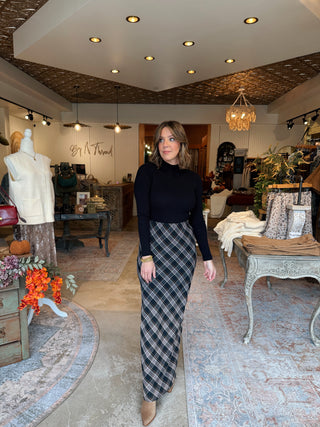 Clover Plaid Maxi Skirt
