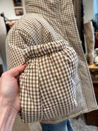 Ginger Gingham Puffer Jacket