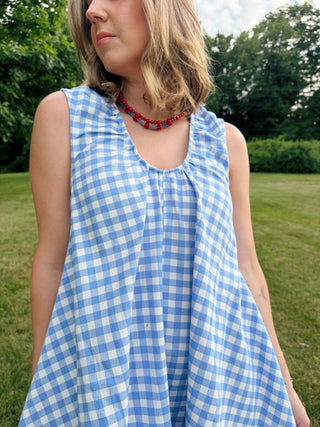 Noella Gingham Swing Mini Dress