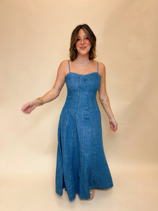 Lilly Denim Maxi Dress