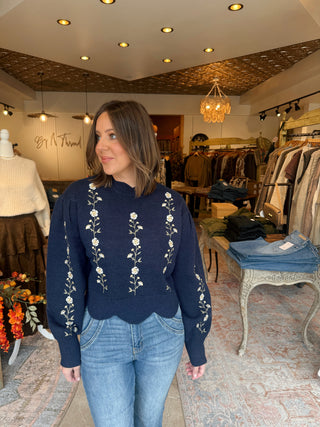 Margaret Floral Embroidered Sweater