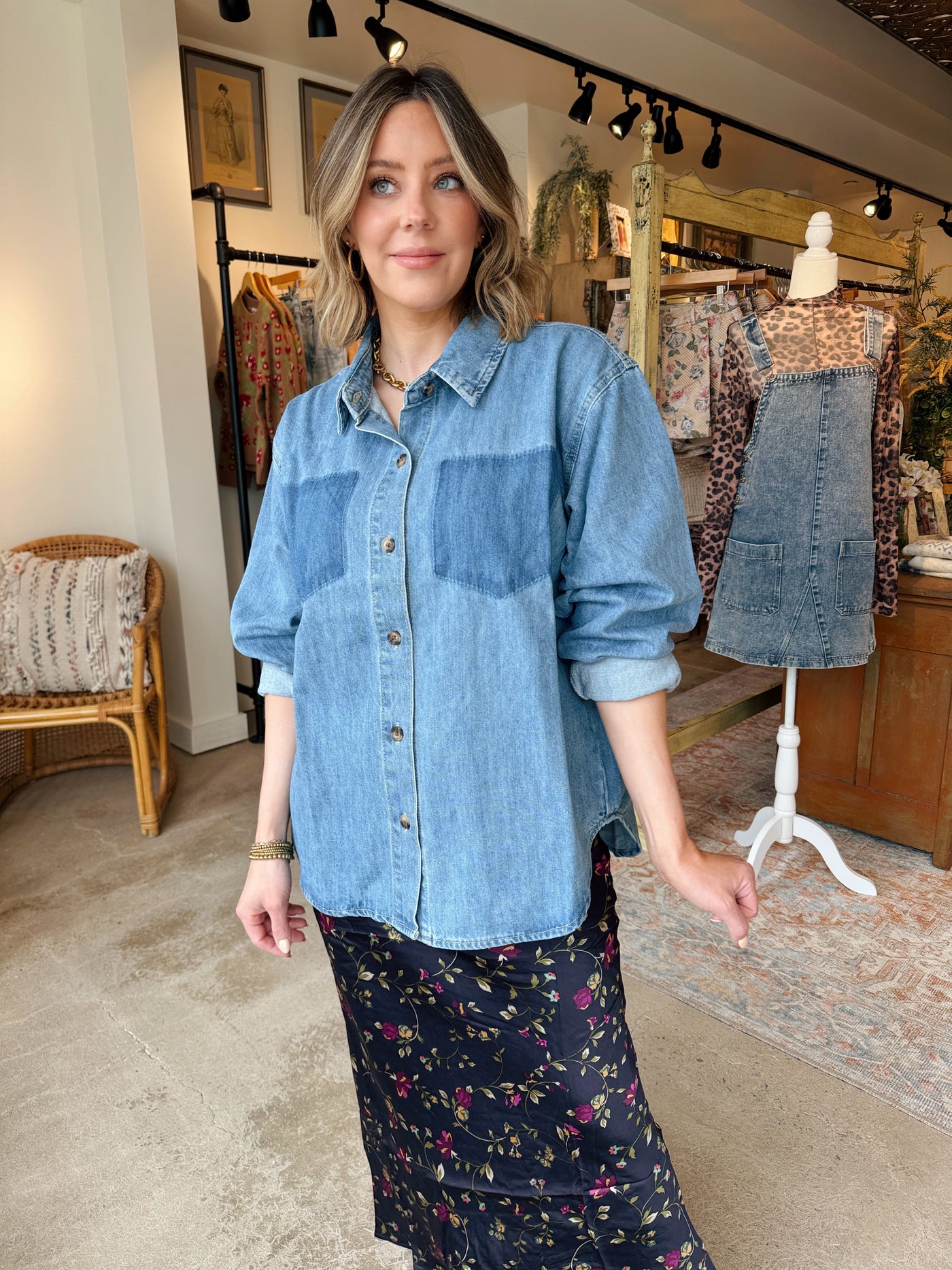 Molly Denim Top