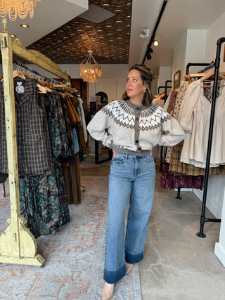 Sloane Wide Leg Cuffed Jean