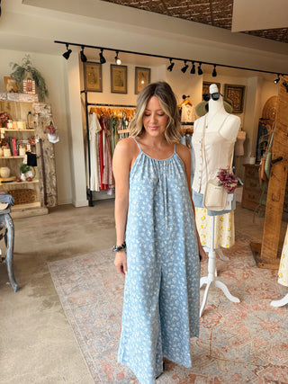 Marlo Floral Chambray Jumpsuit