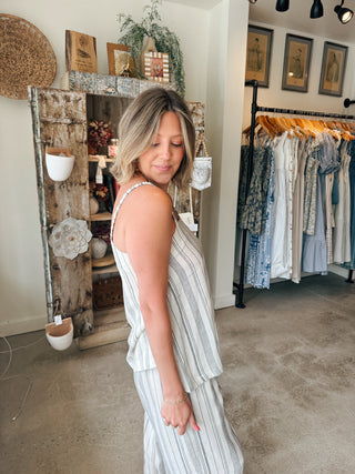 Navy Stripe Tank Top
