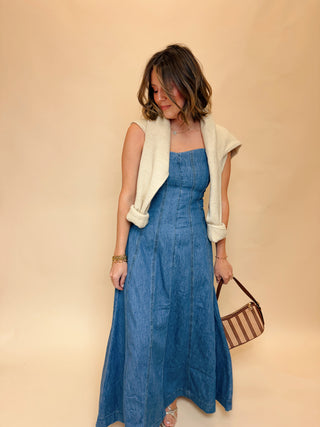 Lilly Denim Maxi Dress