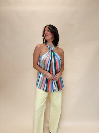 Valerie Striped Halter Top