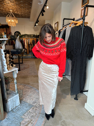 Charlie Velvet Midi Skirt