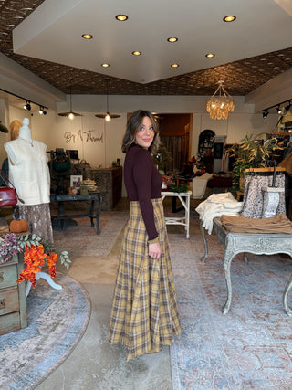Rue Plaid Midi Skirt