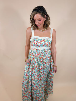 Mabel Strawberry Maxi Dress