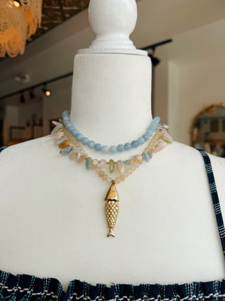 Agate Amazonite Beaded Necklace