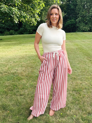 Cally Striped Wide Leg Pant