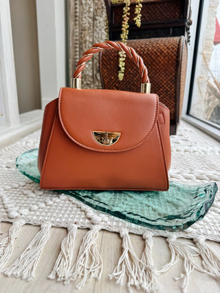 Clarke Twist Lock Small Satchel w/ Braided Handle