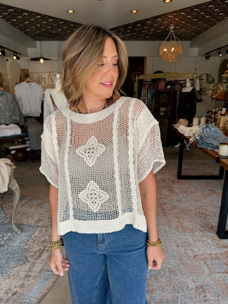 Amity Crochet Knit Top