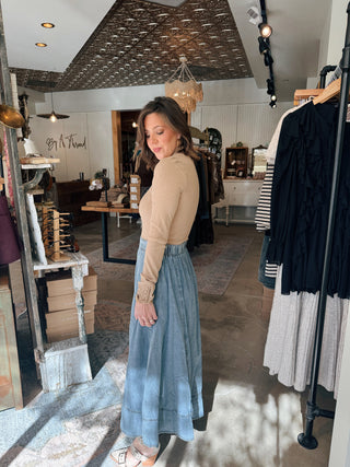 May Denim Midi Skirt