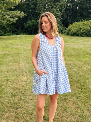 Noella Gingham Swing Mini Dress