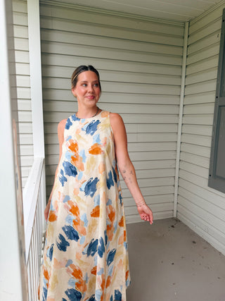 Riley Watercolor Midi Dress