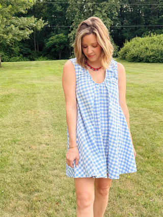 Noella Gingham Swing Mini Dress