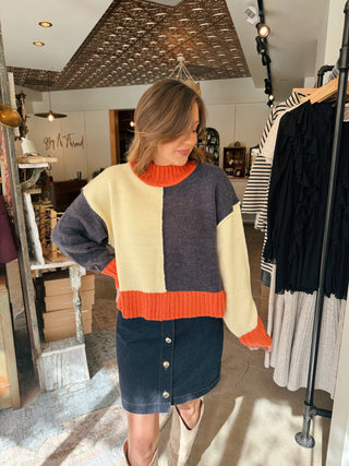 Lyric Color Block Sweater