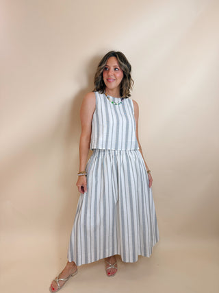Caroline Striped Midi Skirt