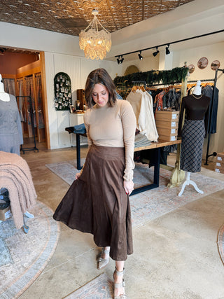 Giselle Suede Midi Skirt