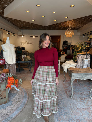 Wren Plaid Midi Skirt