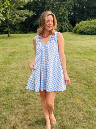 Noella Gingham Swing Mini Dress