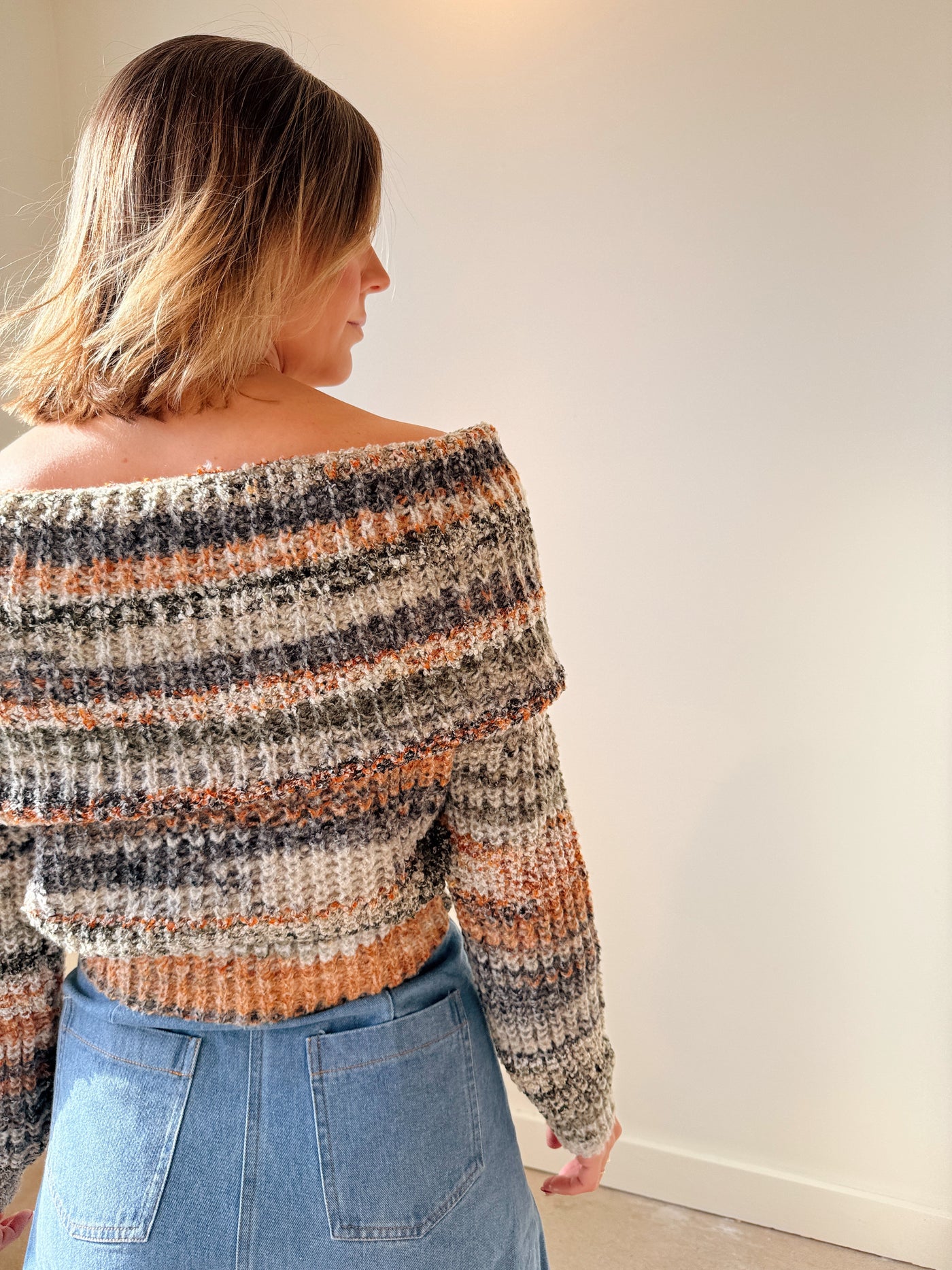 Sage Off the Shoulder Sweater