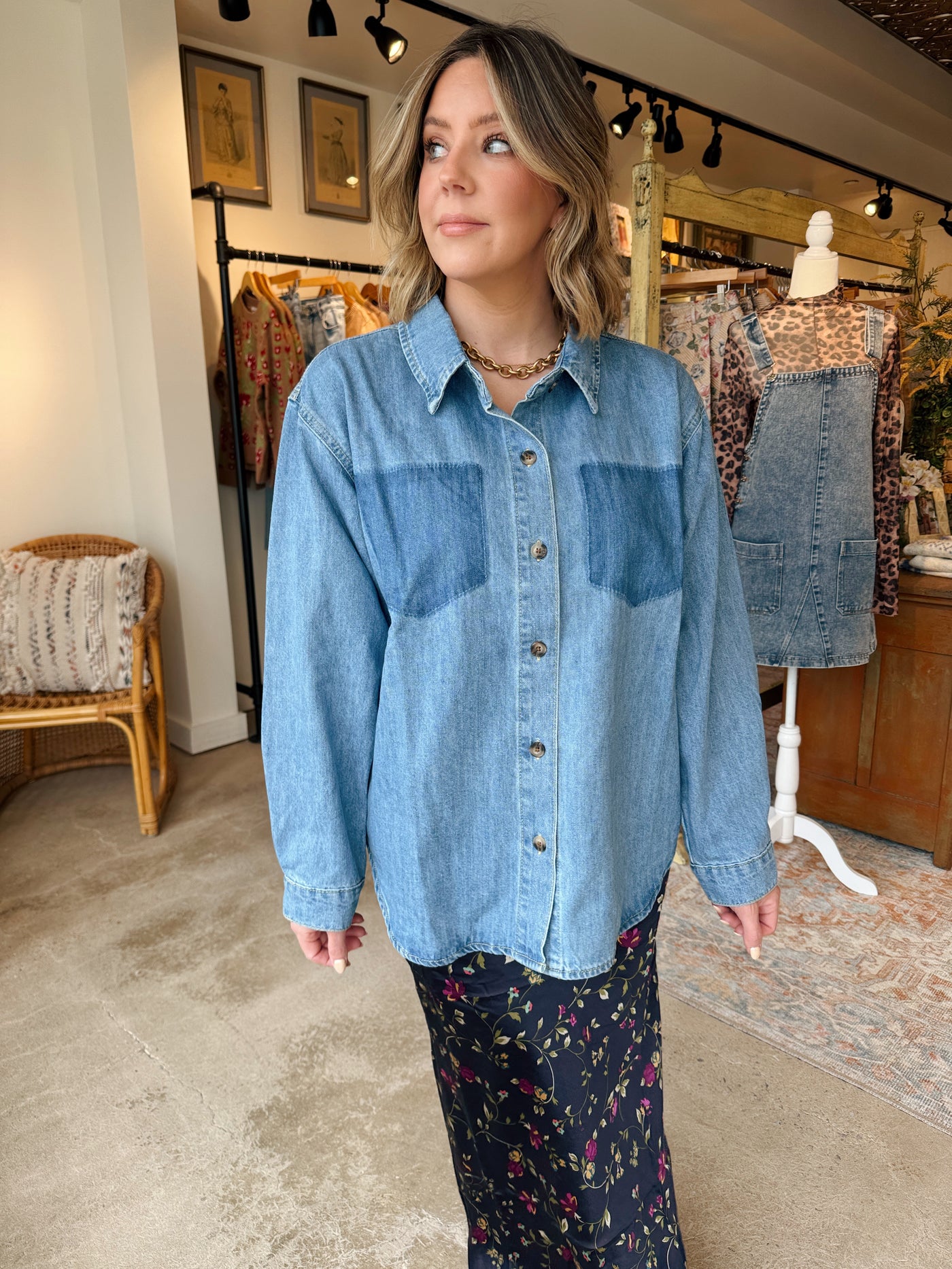 Molly Denim Top