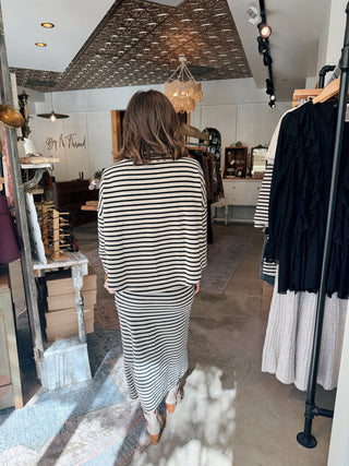 Dessie Striped Sweater Skirt Set