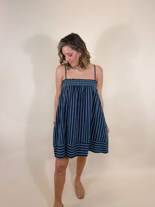 Olivia Striped Mini Dress