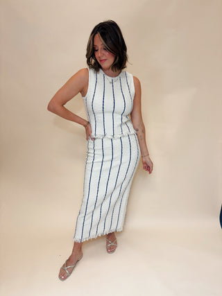 Brenna Striped Knit Midi Skirt