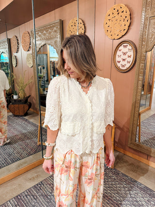 Tabbie Eyelet Top