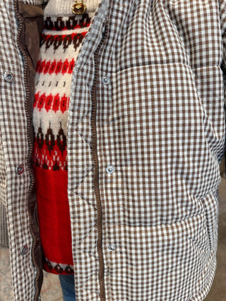Ginger Gingham Puffer Jacket