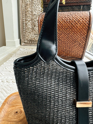 Serenity Straw Bucket Bag