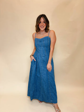 Lilly Denim Maxi Dress