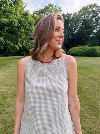 Sandy Gingham Cami Mini Dress