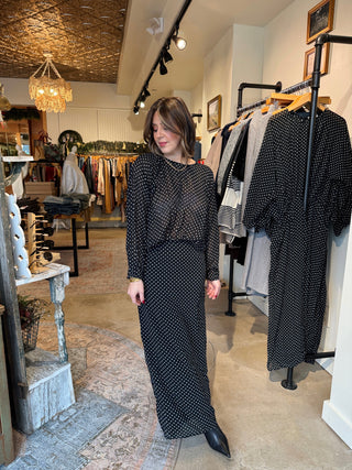 Penelope Polka Dot Maxi Dress