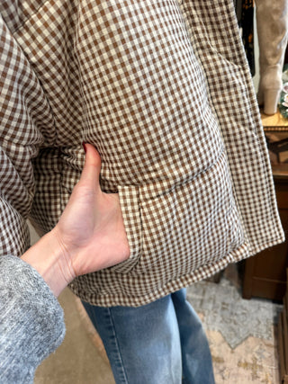 Ginger Gingham Puffer Jacket