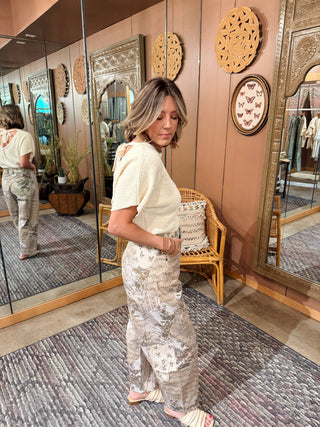 Felicity Patchwork Barrel Jean
