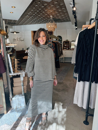 Dessie Striped Sweater Skirt Set