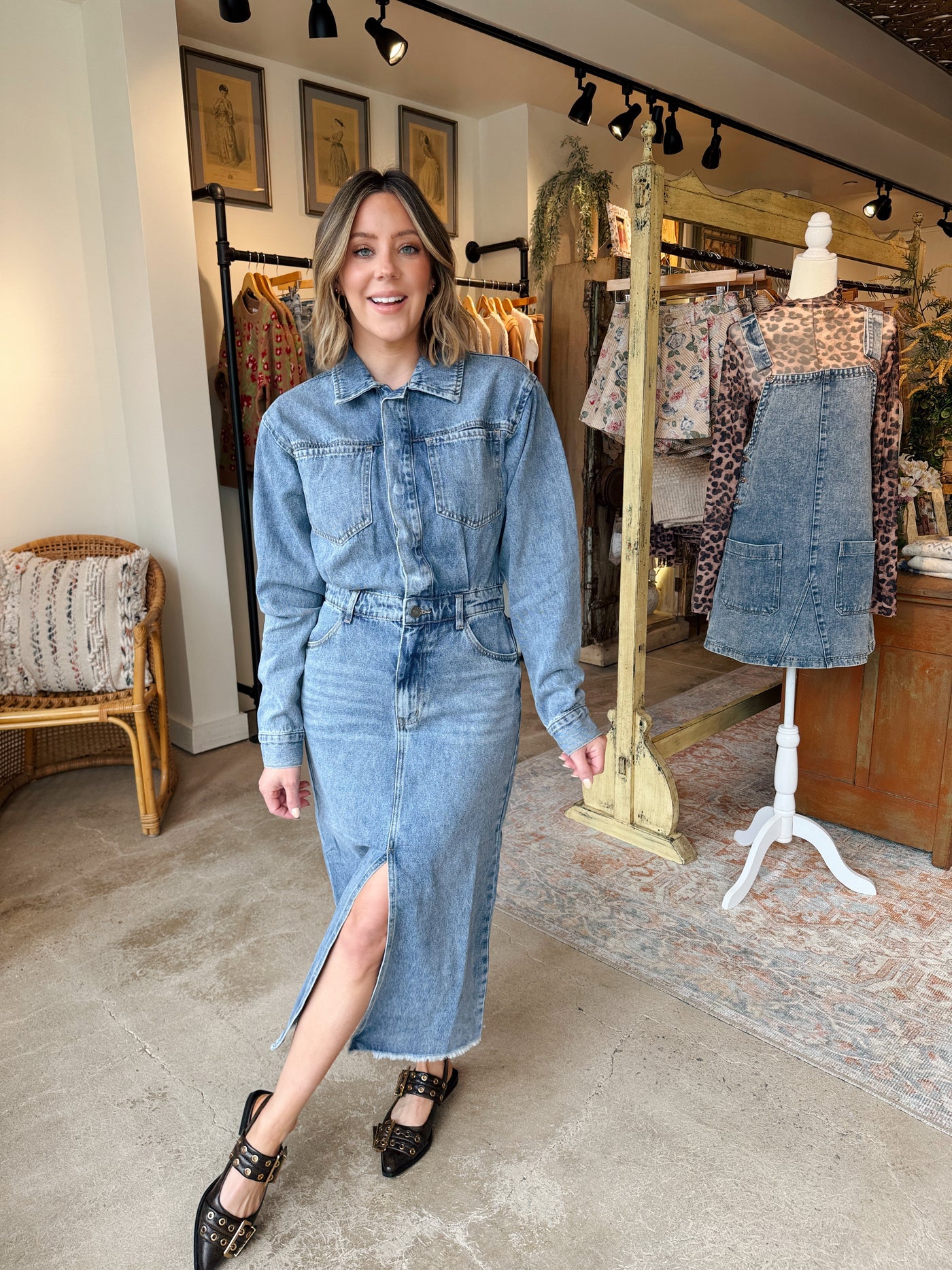 Stephanie Denim Midi Dress