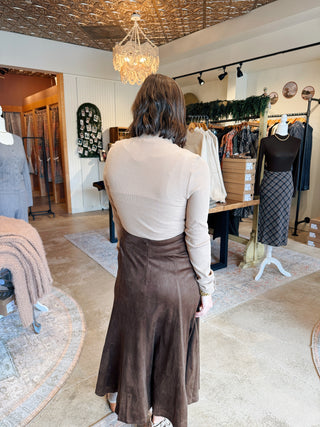 Giselle Suede Midi Skirt