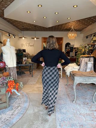 Clover Plaid Maxi Skirt