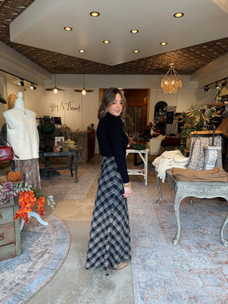 Clover Plaid Maxi Skirt